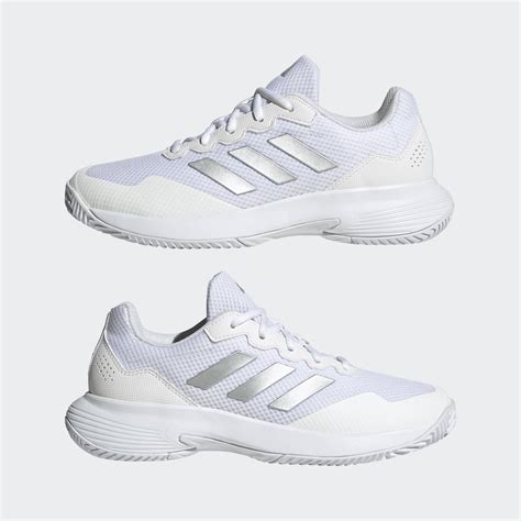 adidas Gamecourt 2.0 Womens Tennis Shoes in White 